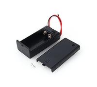 Supporto Batterie, Custodia in plastica per 1 batterie 9V, con Coperchio e Interruttore ON/off, con Cavi 150 mm