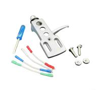 Supporto braccio in alluminio per AT3600L Stylus 4 pin placcato oro cartuccia supporto per giradischi LP compatibile con Panasonic per Pioneer per DENON Reloop nero opaco argento design leggero 8 mm
