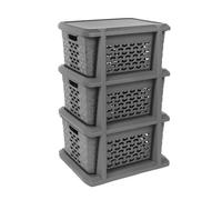 Supporto BranQ, Portaoggetti 3 cestini estraibili, universale, grigio scuro