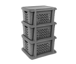 Supporto BranQ, Portaoggetti 3 cestini estraibili, universale, grigio scuro