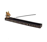 Supporto bruciatore Incenso in Resina con Anubis in Resina Dipinto a Mano 30x4x7 cm
