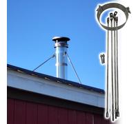 Supporto camino Supporti a prova di vento con viti, Supporto del tetto resistente ad alta temperatura per il tubo della stufa, Facile da installare e durevole(Dia 12.5" (31.8cm))