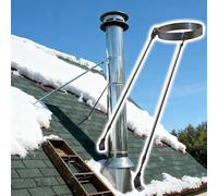 Supporto camino Supporto per camino resistente al vento e alla neve, tiranti personalizzabili in acciaio inossidabile con viti, per tetto/parete/pavimento(Dia 350mm (13.8in))