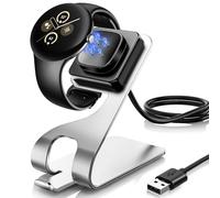 Supporto caricabatterie per Google Pixel Watch 2/Pixel Watch 3 45 mm 41 mm e Fitbit Sense/Sense 2/Versa 3/4, stazione di ricarica magnetica per accessori smartwatch con cavo USB da 1,5 m (non per