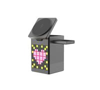 Supporto caricabatterie wireless 5 in 1 per iPhone, Smart Watch, auricolari Bluetooth e dispositivi Android, stazione di ricarica rapida, design pieghevole in alluminio (grigio)