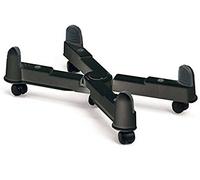 SUPPORTO CARRELLO "A X" PORTA COMPUTER CPU PC CASE TOWER REGOLABILE 5 RUOTE (Nero)