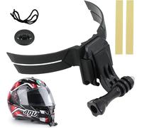 Supporto Casco Moto Mento - Attacco per telecamera sportiva, supporto curvo, compatibile con GoPro e altre videocamere sportive, nero