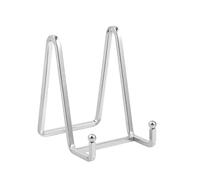 Supporto Cavalletto Espositore Porta Piatti - Supporti Piatti da Esposizione - 4,5 Pollici Cavalletti per Tavolo - 1 pz di Espositori in Ferro per Piatto Decorativo | Foto | Cornice | Libri - Argento