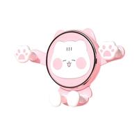 Supporto Cellulare Auto Rosa in Abs e Silicone, Ventola | Design Cartone a Zampa di Gatto, Visione Stabile Durante Guida e Navigazione, Montaggio su Bocchetta
