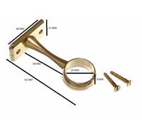 Supporto Centrale Per Barra Armadio 19Mm In Ottone Placcato Pacco 200