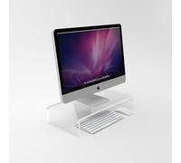 Supporto cm 100x40 alzata rialzo monitor in plexiglass trasparente