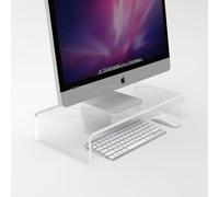 Supporto cm 65x20 alzata rialzo monitor in plexiglass trasparente h variabile