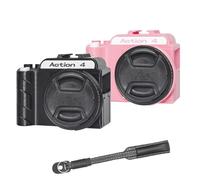 Supporto combo per fotocamera DJI Action 5pro/4/3, impugnatura per fotocamera e filtro UV+copriobiettivo+cinturino da polso accessori (action 4 rosa)
