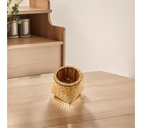 Supporto compatto per fiori in rattan con staffa triangolare per vasi di fiori e piante sulla scrivania, perfetto per ambienti domestici e uffici (marrone C)