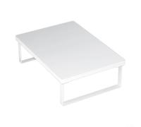 Supporto compatto per forno a microonde con piedini antiscivolo, staffa in metallo e stufa a legna, adatto per cucina, studio, camera da letto e organizzazione (bianco)