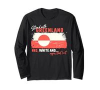 Supporto con Bandiera Bianca Rossa della Groenlandia PRO-Groenlandia Maglia a Manica