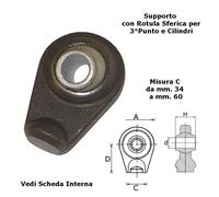 Supporto con Rotula Sferica per 3° Punto 0 Cilindro base da 34 a 50 d 19.5 35