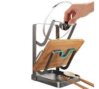 Supporto Coperchio Casseruola Multifunzionale 9x7 Pollice Stazione Utensile Da Cucina, Scolapiatti Robusto | Casa Ristorante Chef Salsa Ricevitore Casseruola Schermo Suppor Asciugatura Ta