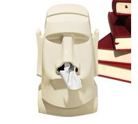 Supporto creativo in tessuto con statua 'isola di Pasqua - Dispenser di tovaglioli multifunzione | Occhiali da sole decorativi design scaffale, motivo Heritage Idol, dormitorio, bagno
