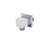 Supporto cromato lucido per soffione doccia, supporto per doccetta a parete, accessorio per doccia nascosto (tipo K quadrato)