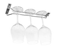 Supporto cromato per bicchieri da vino e bar, da appendere, a basso profilo, 33 cm