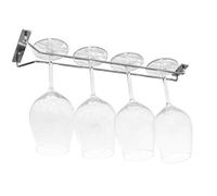 Supporto cromato per bicchieri da vino e bar, da appendere, a basso profilo, 40,7 cm