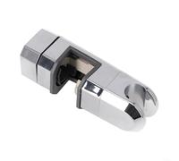 Supporto cromato regolabile per soffione doccia, da 15 mm a 30 mm, con rotazione a 360 gradi e cuscinetto in resina antiscivolo per evitare graffi sui binari della doccia (argento)