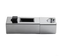 Supporto cromato regolabile per soffione doccia, staffa di scorrimento per guide rettangolari da 18 mm x 30 mm, pulsante di regolazione dell'altezza, materiale ABS