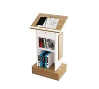 Supporto curvo in alluminio per podio con ampio armadio per chiesa, scuola, università, ristorante e presentazioni di nozze, design durevole ed elegante