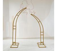 Supporto curvo per sfondo ad arco nuziale, per cerimonie, compleanni e baby shower, con base rettangolare stabile