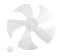 Supporto da 35,5 cm di ricambio per ventola, cinque foglie con copertura per dado, per ventilatore da tavolo a piedistallo, bianco e nero, basso rumore e resistenza alle alte temperature (bianco