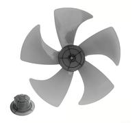 Supporto da 35,5 cm di ricambio per ventola, cinque foglie con copertura per dado, per ventilatore da tavolo a piedistallo, nero e bianco, a basso rumore e resistenza alle alte temperature (nero