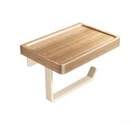 Supporto da bagno con ripiano portaoggetti da 18 cm, supporto da bagno con (rovere bianco) | Nord per noce americano, finitura a olio di cera, resistente alla ruggine, migliora l'arredamento del bagno, mensola in legno