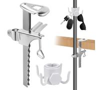 Supporto da balcone per ombrelloni: supporto per ombrellone regolabile, ringhiera del balcone, area di serraggio 0-20 cm, supporto per ombrellone con gancio di sospensione, per ringhiere del balcone