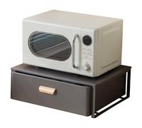 Supporto da cucina in acciaio al carbonio nero con cassetto estraibile per microonde, caffettiere ed elettrodomestici da cucina, soluzione di archiviazione da 30 cm