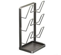 Supporto da cucina per coperchi di pentole, mestoli e libri di cucina, struttura in acciaio al carbonio con cuscinetti in gomma per evitare scivolamenti e proteggere le superfici del bancone (griglia