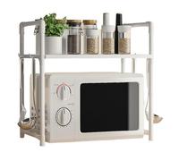Supporto da cucina per forno a microonde, con ganci, supporto per condimenti allargato a doppio strato, supporto per macchina del pane per casa, dispensa, dormitorio, , uso quotidiano all'aperto