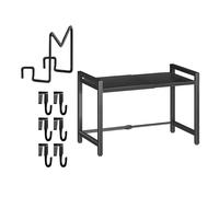 Supporto da cucina per microonde in robusto acciaio al carbonio per pentole e padelle con ganci espandibili per mensole