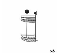 Supporto da Doccia Berilo Nero Acciaio ABS 26 x 39 x 19 cm [6 Unità]