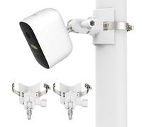 Supporto da esterno per fotocamera Arlo, staffa di montaggio per Arlo Pro 2, Arlo Pro 3, Arlo Ultra, Arlo Essential, Ring Reolink Eufy, per tubi da 5 a 8 pollici senza punzonatura (bianco, 2 pezzi)