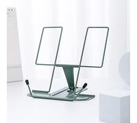 Supporto da lettura con staffa in metallo, multifunzione, regolabile, per studio, libro, rivista, menù iPad, ricettario, note, ufficio, scuola, tese, prezzo studente (verde Morandi