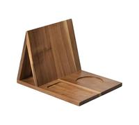 Supporto da lettura, supporto laterale in legno massello con funzione di slot mobile, supporto per presentazione di libri, supporto per letteratura sul piano di lavoro, supporto per lettura compatto