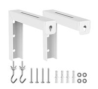 Supporto da parete a forma di L, struttura in metallo bianco resistente, design, di supporto resistente per home theater, film, presentazioni in ufficio