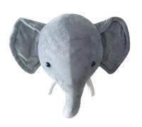 Supporto da parete a forma di testa di animale in peluche - Decorazione per cameretta in pelliccia sintetica di elefante, trofeo di peluche, d'arte creativa a forma di testa | Decorazione in pel