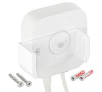 Supporto da parete adatto per Philips Hue Bridge V2.1 - Bianco - Supporto robusto con presa sicura per l'inserimento - Gestione cavi libera - Materiale di fissaggio - Montaggio a parete salvaspazio