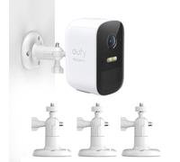 Supporto da parete compatibile con Eufycam 1/2/2C/2C Pro/3/3C/E & Arlo Pro 2/3/4/Ultra/Essential, 2 pezzi, supporto per telecamera di sicurezza regolabile a 360° per interni ed esterni, bianco