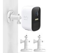 Supporto da parete compatibile con Eufycam 1/2/2C/2C Pro/3/3C/E & Arlo Pro 2/3/4/Ultra/Essential, 2 pezzi, supporto per telecamera di sicurezza regolabile a 360° per interni ed esterni, bianco