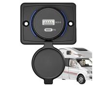 Supporto da parete con presa USB, porta di ricarica USB, presa USB da 3,1 A, per montaggio a parete, stazione di ricarica USB, adattatore per presa USB, ricambio con copertura per ATV, autobus, barca