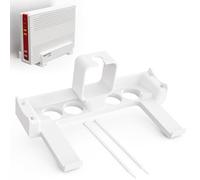 Supporto da parete e presa compatibile con FritzBox 6690/6591 Cable | Supporto per router da parete | Montaggio senza viti con supporto per alimentatore | Gestione cavi integrata