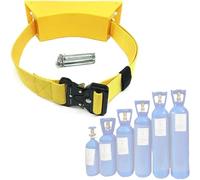 Supporto da parete for bombola del gas, supporto for bombola di propano con cinghia di sicurezza lunga, for tutte le bombole del gas(Yellow)